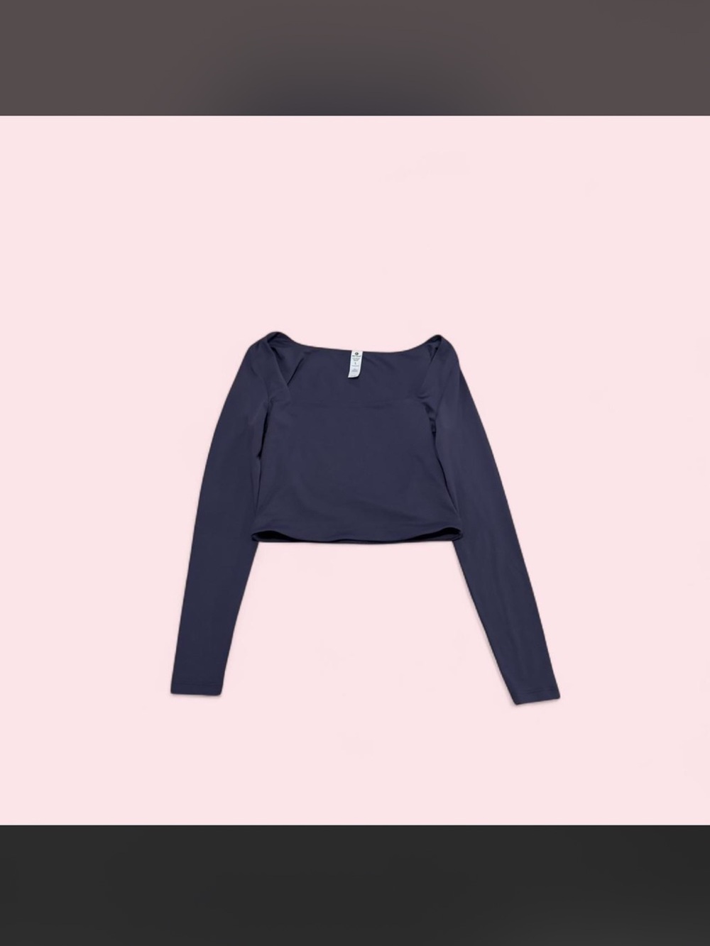 Long Sleeve Square Neck Crop Top -